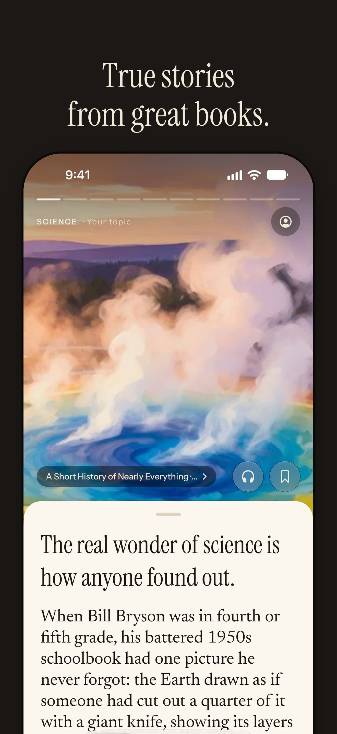 Booksnack story on its painting: A Short History of Nearly Everything
