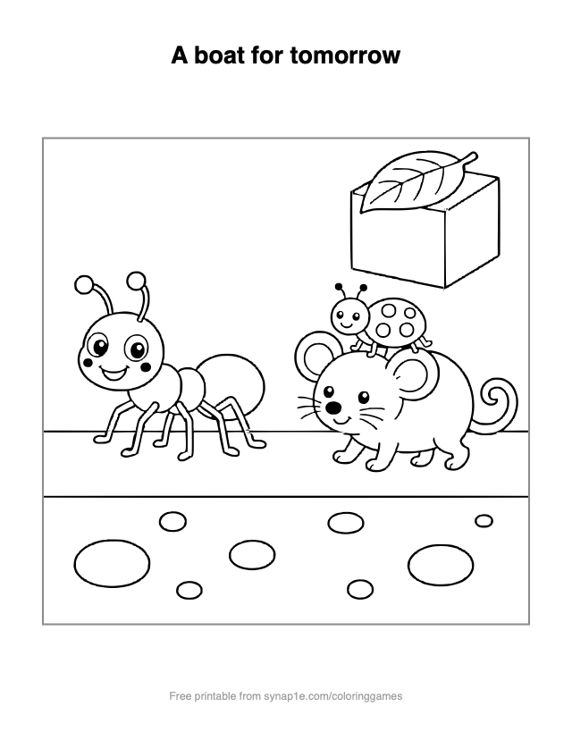 A boat for tomorrow — free printable letters coloring page