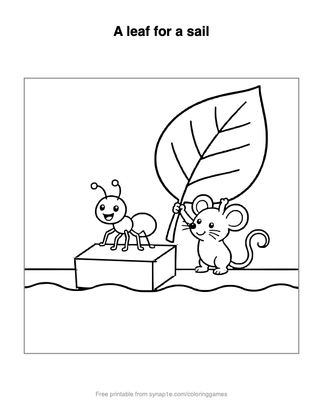 A leaf for a sail — free printable letters coloring page