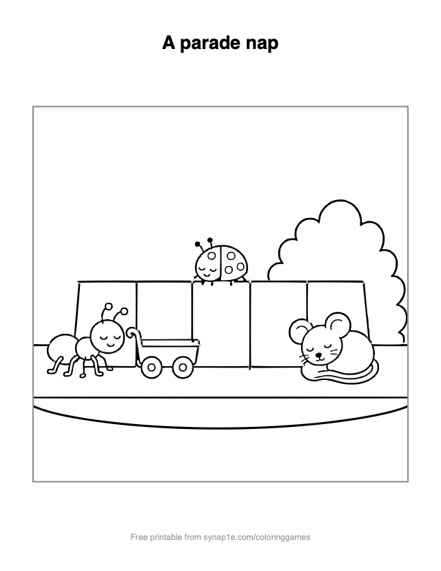 A parade nap — free printable letters coloring page
