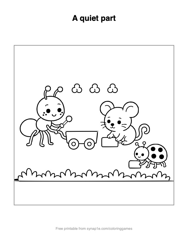 A quiet part — free printable letters coloring page