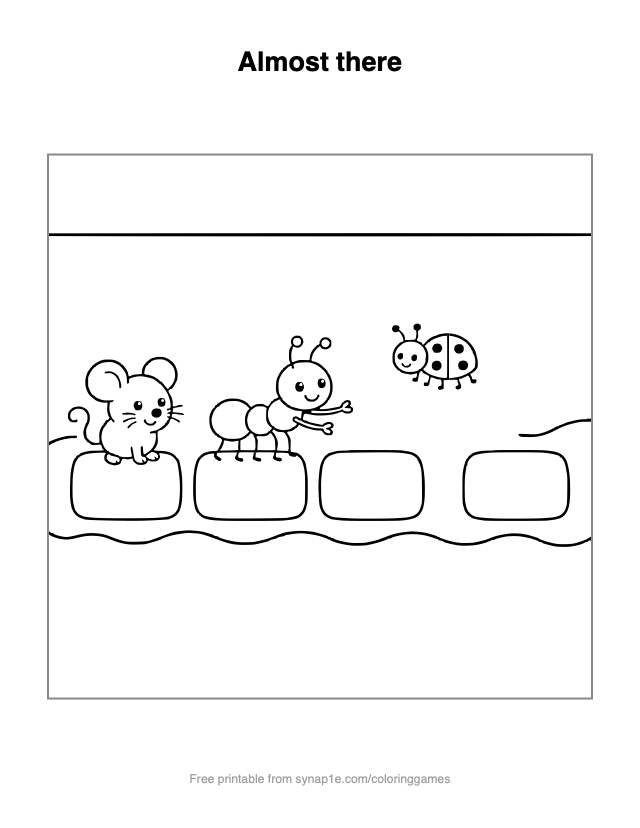 Almost there — free printable letters coloring page