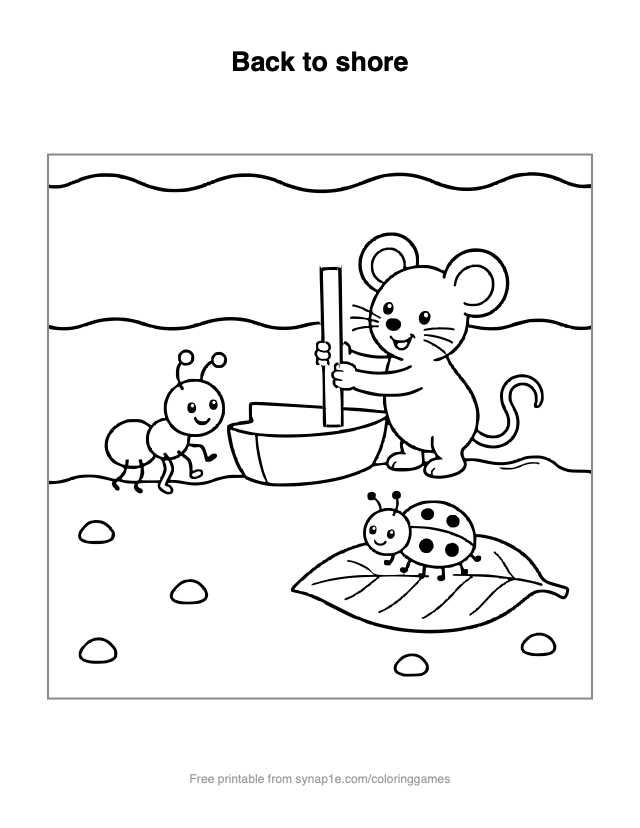 Back to shore — free printable letters coloring page