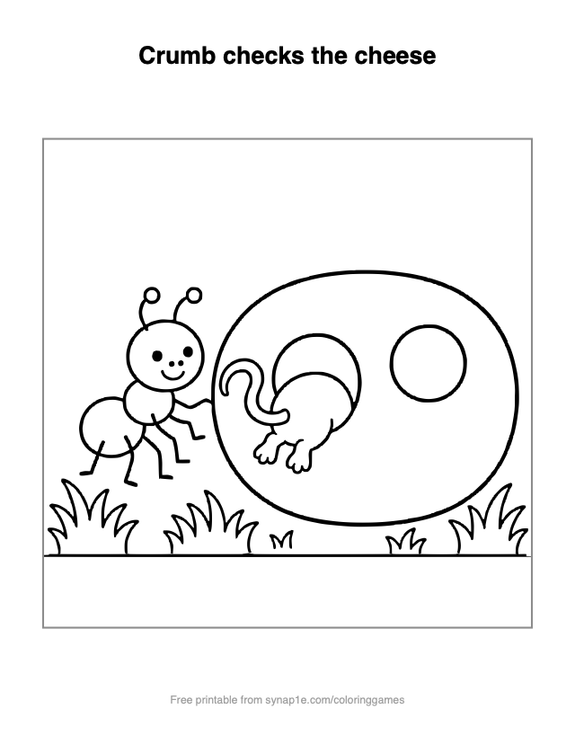 Crumb checks the cheese — free printable letters coloring page