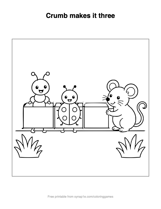 Crumb makes it three — free printable letters coloring page