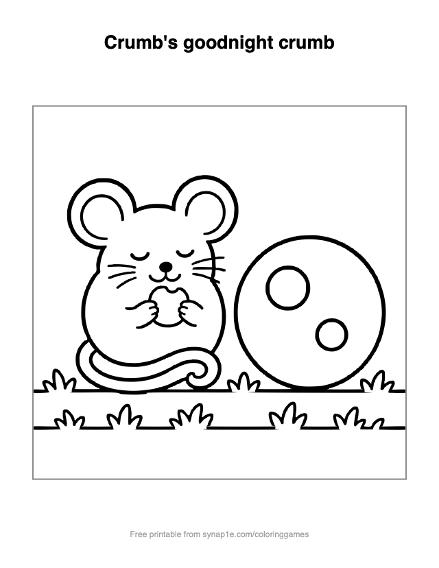 Crumb's goodnight crumb — free printable letters coloring page