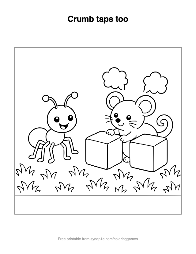 Crumb taps too — free printable letters coloring page