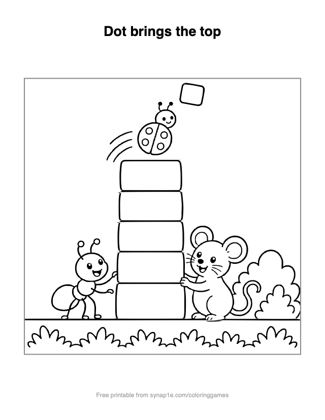 Dot brings the top — free printable letters coloring page