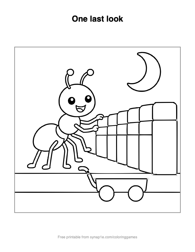 One last look — free printable letters coloring page