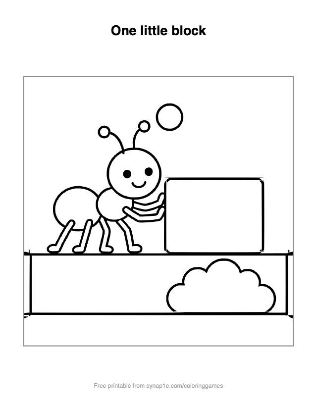 One little block — free printable letters coloring page