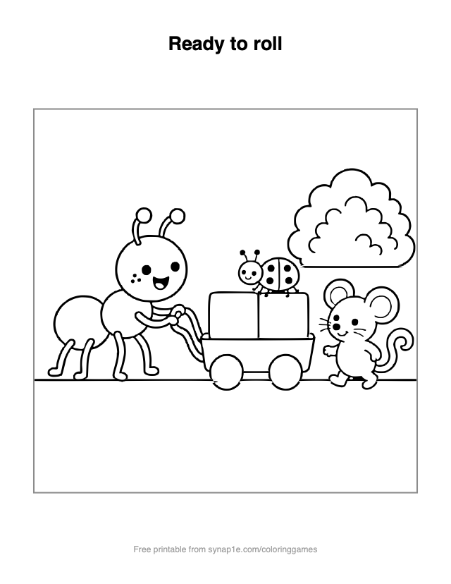 Ready to roll — free printable letters coloring page
