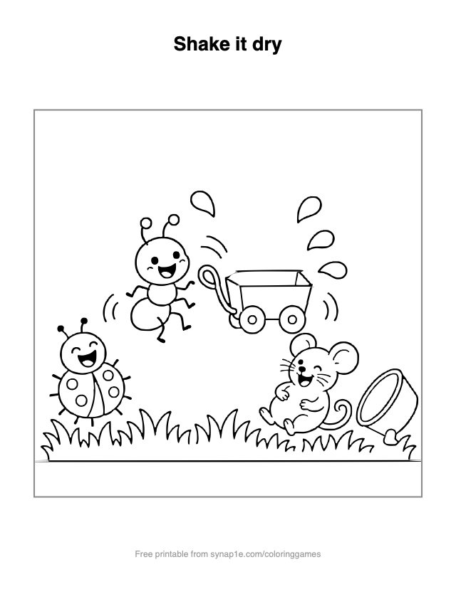 Shake it dry — free printable letters coloring page