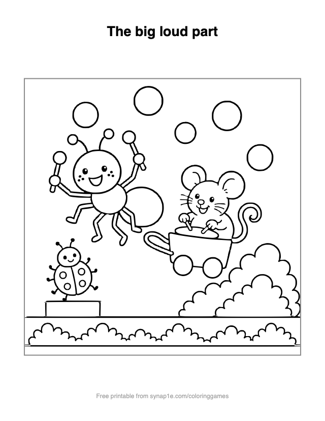 The big loud part — free printable letters coloring page