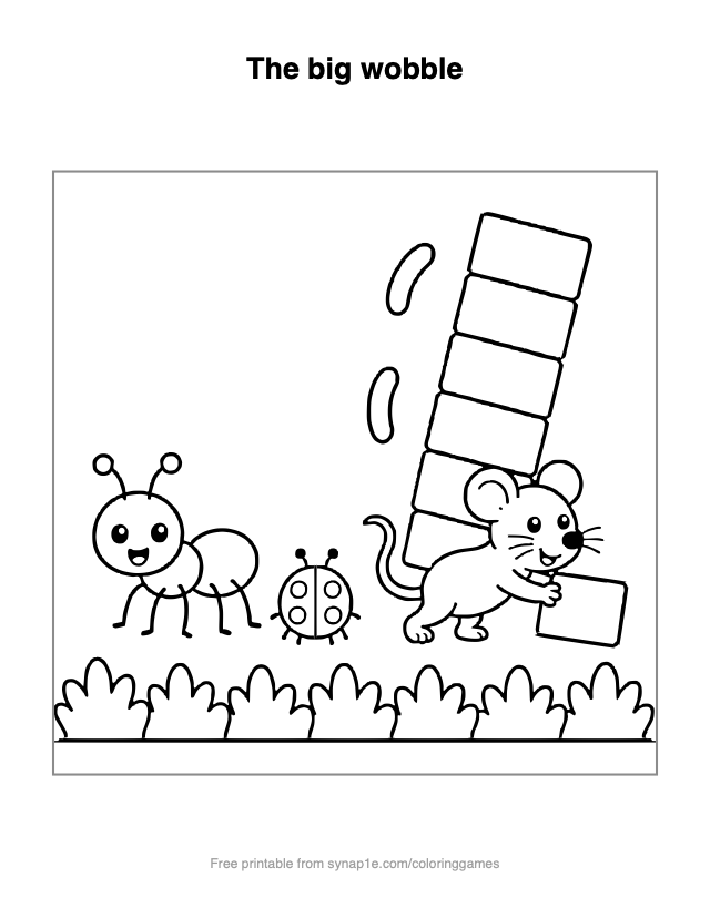 The big wobble — free printable letters coloring page