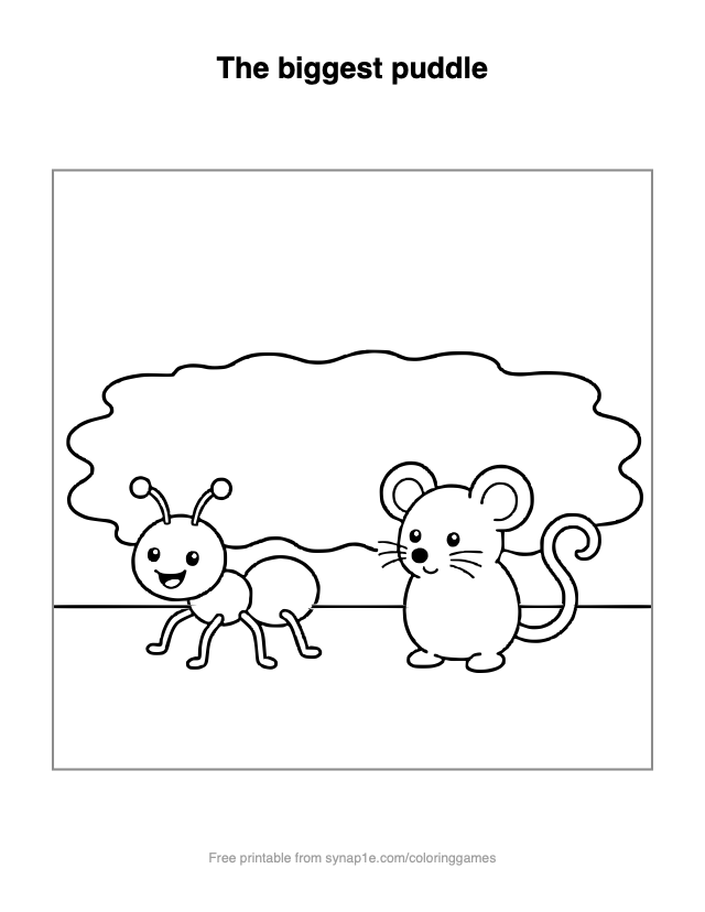 The biggest puddle — free printable letters coloring page