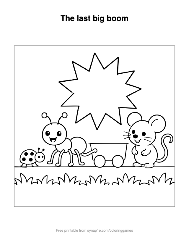 The last big boom — free printable letters coloring page