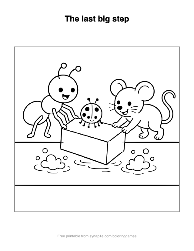 The last big step — free printable letters coloring page