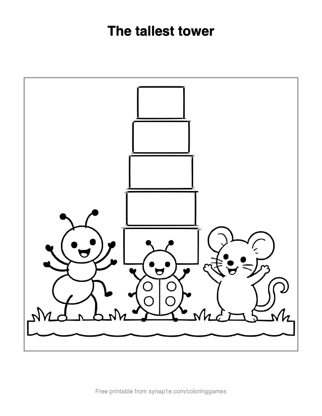The tallest tower — free printable letters coloring page