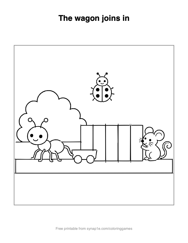 The wagon joins in — free printable letters coloring page