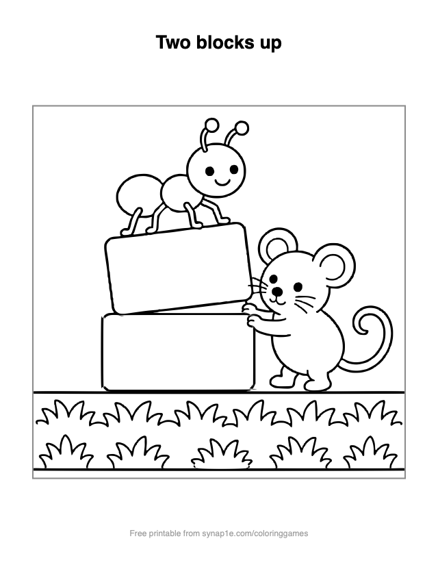 Two blocks up — free printable letters coloring page