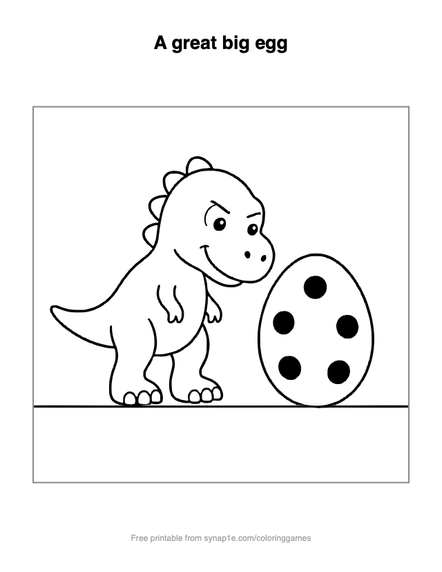 A great big egg — free printable dinosaurs coloring page