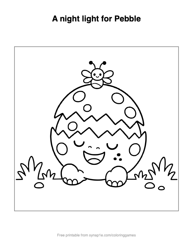 A night light for Pebble — free printable dinosaurs coloring page