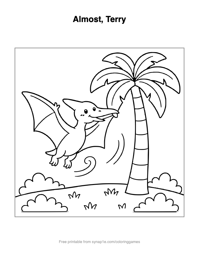 Almost, Terry — free printable dinosaurs coloring page