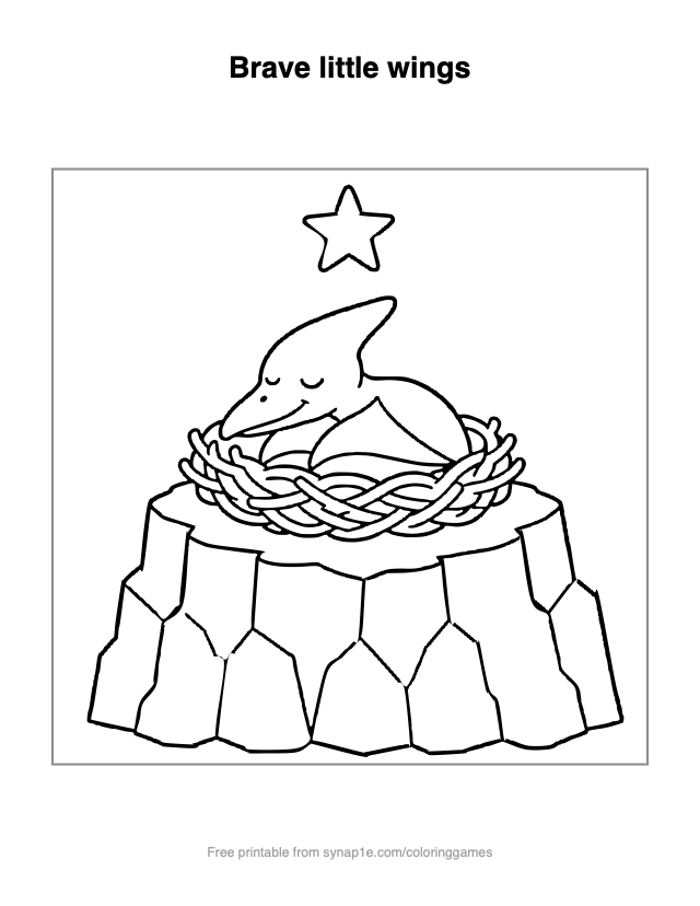 Brave little wings — free printable dinosaurs coloring page