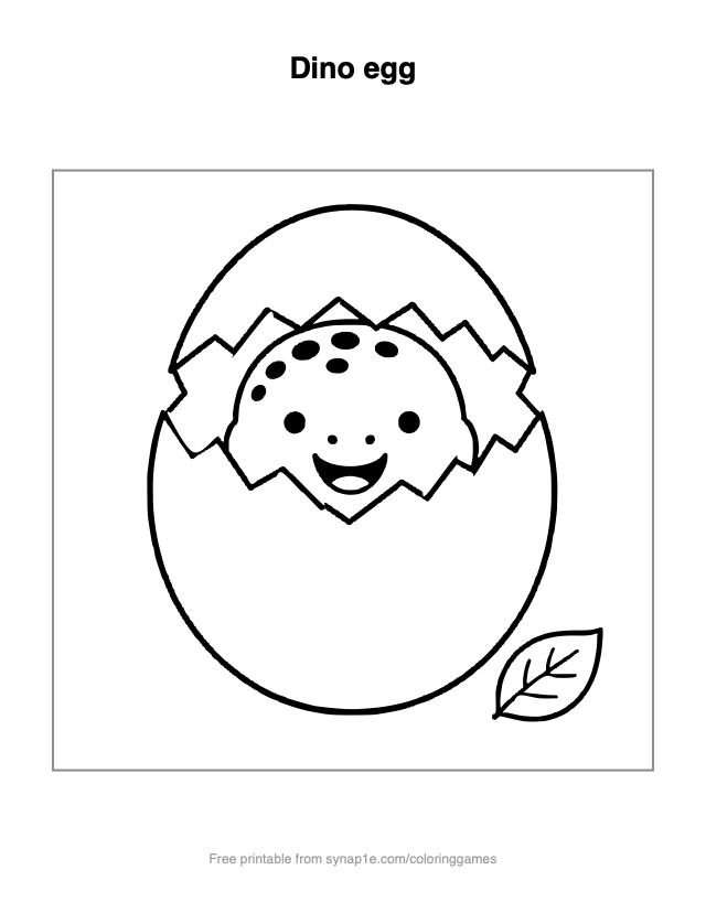 Dino egg — free printable dinosaurs coloring page