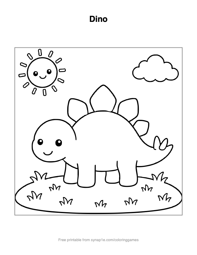 Dino — free printable dinosaurs coloring page