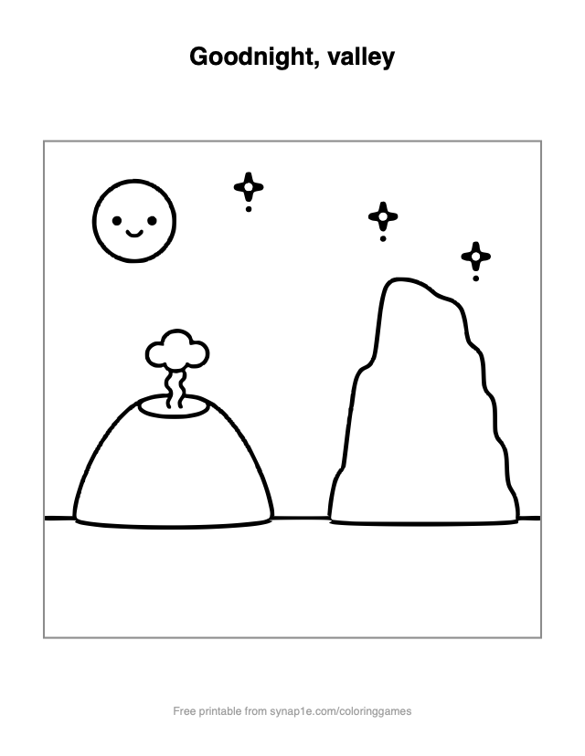 Goodnight, valley — free printable dinosaurs coloring page