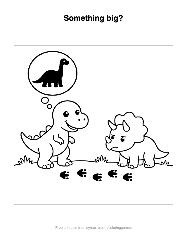 Something big? — free printable dinosaurs coloring page