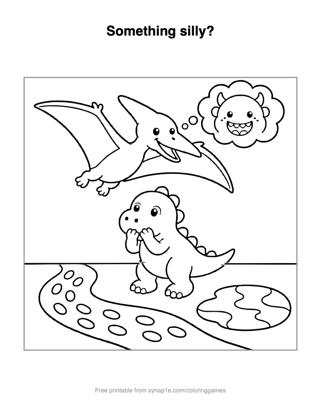 Something silly? — free printable dinosaurs coloring page