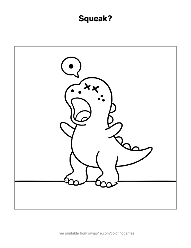 Squeak? — free printable dinosaurs coloring page