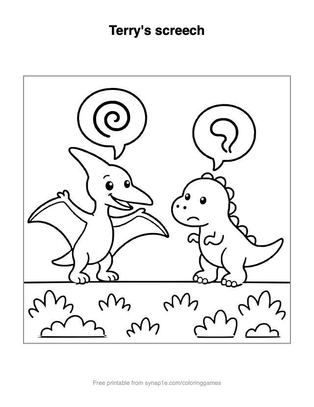 Terry's screech — free printable dinosaurs coloring page