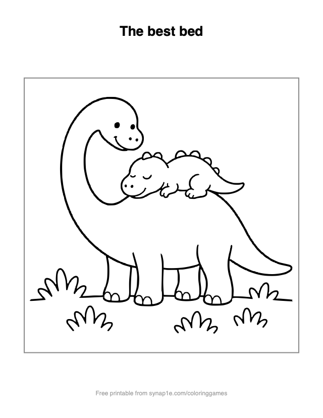 The best bed — free printable dinosaurs coloring page