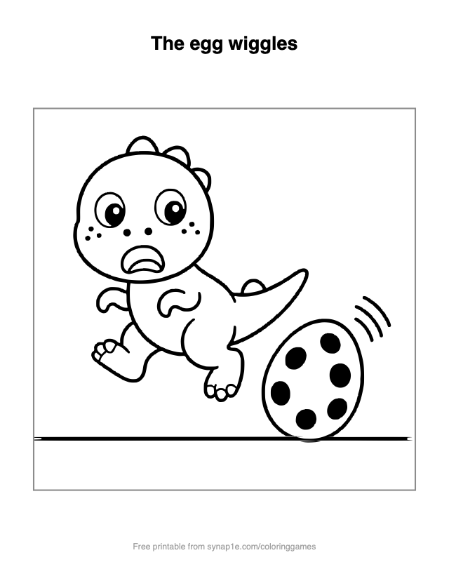 The egg wiggles — free printable dinosaurs coloring page