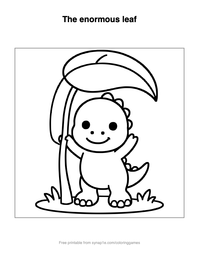 The enormous leaf — free printable dinosaurs coloring page