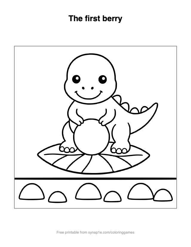 The first berry — free printable dinosaurs coloring page