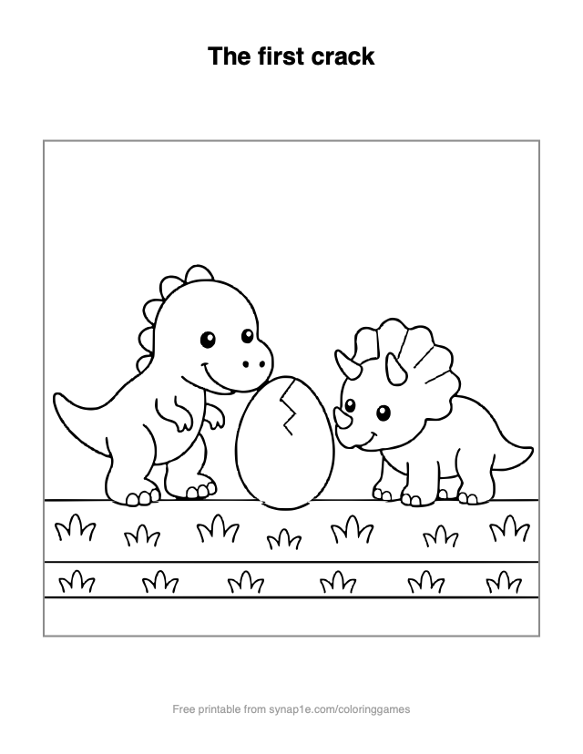 The first crack — free printable dinosaurs coloring page