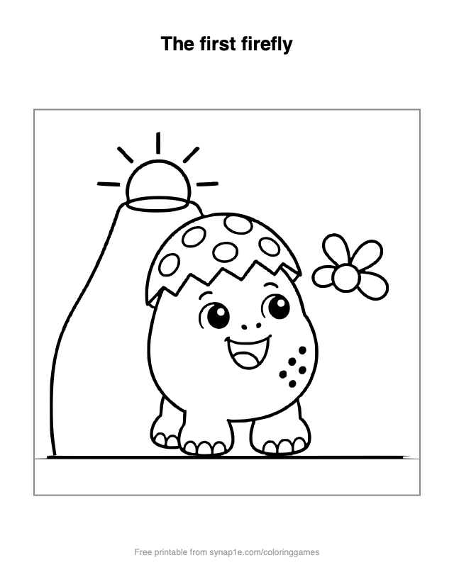 The first firefly — free printable dinosaurs coloring page