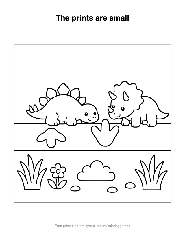 The prints are small — free printable dinosaurs coloring page