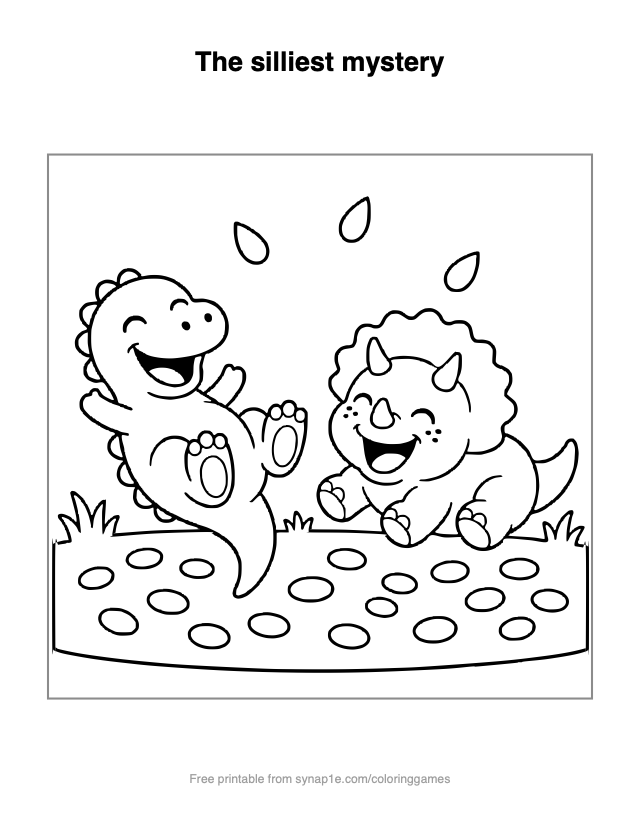 The silliest mystery — free printable dinosaurs coloring page