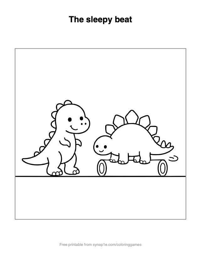 The sleepy beat — free printable dinosaurs coloring page