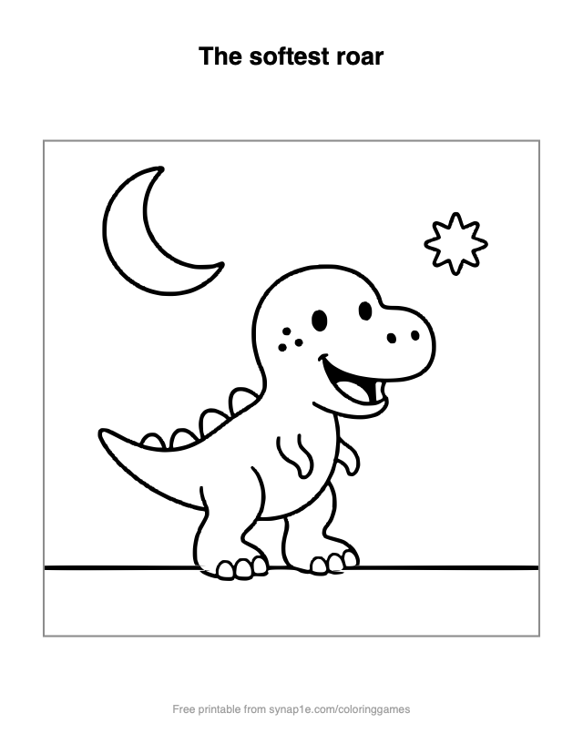 The softest roar — free printable dinosaurs coloring page