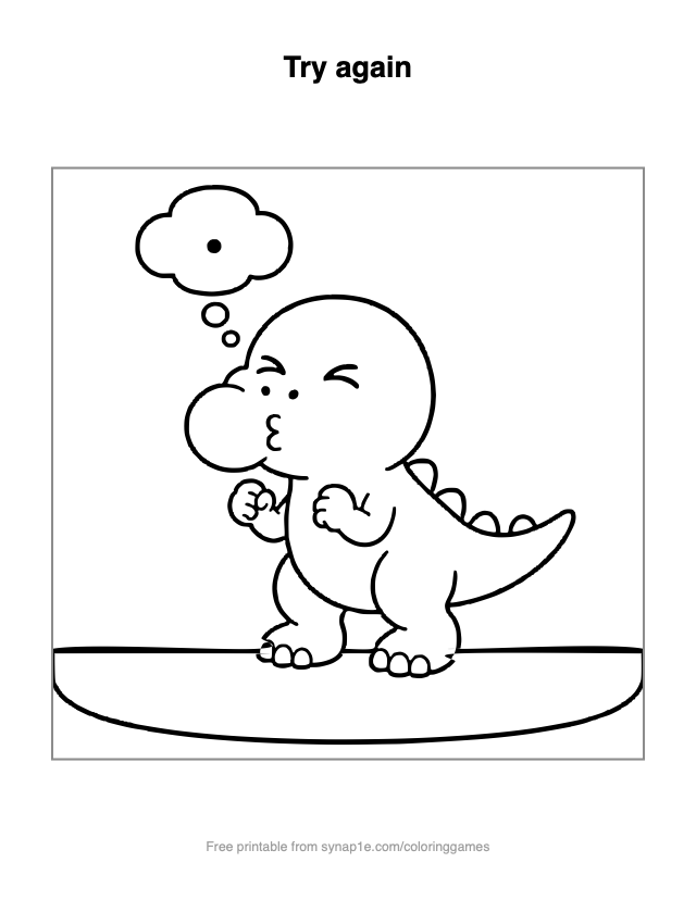 Try again — free printable dinosaurs coloring page