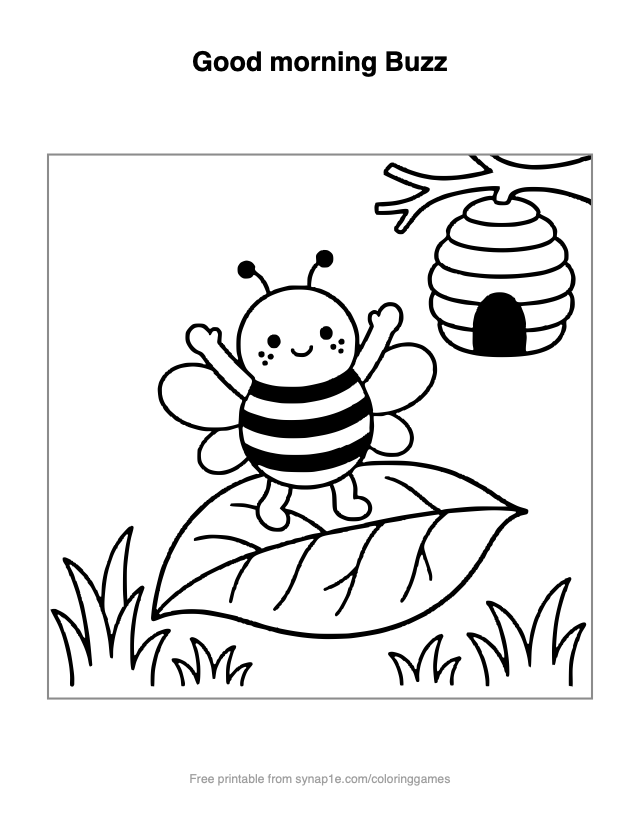 Good morning Buzz — free printable farm coloring page