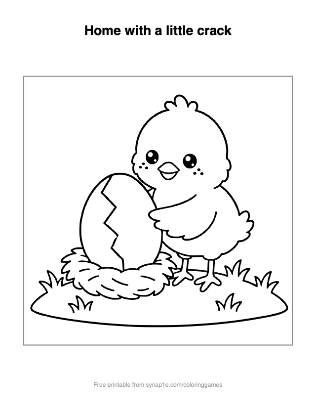 Home with a little crack — free printable farm coloring page