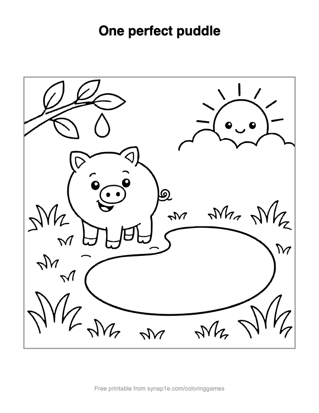 One perfect puddle — free printable farm coloring page