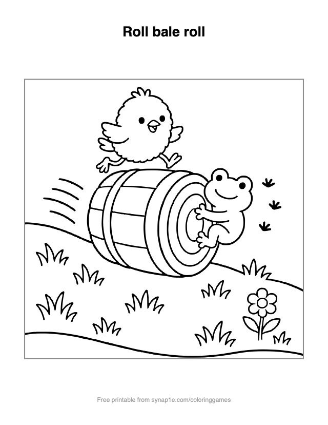 Roll bale roll — free printable farm coloring page